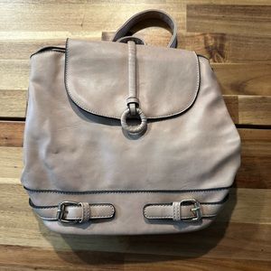 Faux Leather Backpack/ light peach color